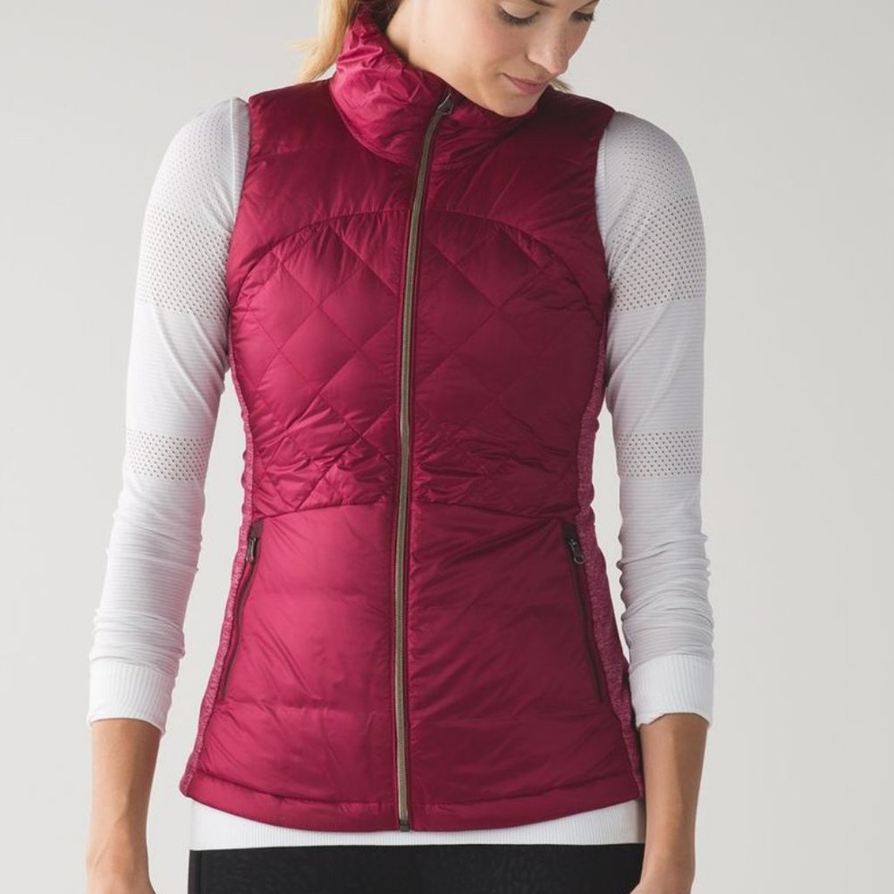 Lululemon Down for a Run Berry Jacket Vest Size 8